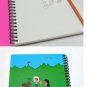 Retro Poppy Flower Character Animal Journal Notebook Scrapbook