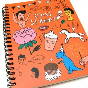 Retro Surreal Flowers Character Animal Journal Notebook Scrapbook