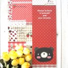 Zakka Artbox Red Brown Bear Country Quilt Journal Notebook