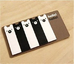 Kawaii Black White Panda Bear Cartoon Sticky Post It Memo Note Pad