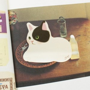 Jetoy Black White Kitten Cat Animal Sticky Scrapbook Paper Note Pad