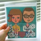 Retro Girl Boy Cartoon Sticky Scrapbook Paper Note Pad
