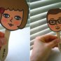 Retro Girl Boy Cartoon Sticky Scrapbook Paper Note Pad