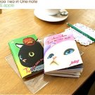 Jetoy Cats 2 In 1 Small Notebook Sketchbook Journal - Bunny And Apple