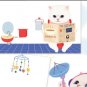 Jetoy Cats 2 In 1 Small Notebook Sketchbook Journal - Bunny And Apple