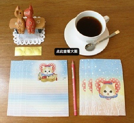 Jetoy Cat I Love You Castle Hearts Letter Set Letterset