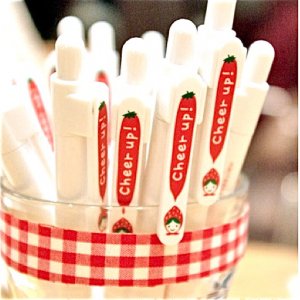 Cute Strawberry Fruit Girl Cheer Up Ballpoint Pen