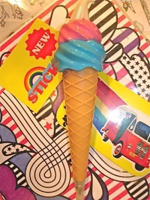 Kawaii BIG Strawberry Vanilla Ice Cream Cone Food Ballpoint Pen