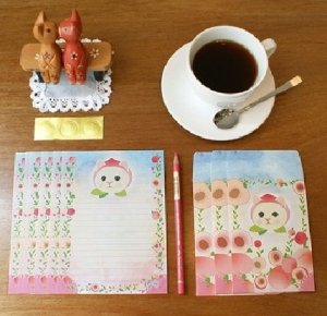 Jetoy Cat Peach Fruit Garden Flower Letter Set Letterset
