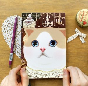Jetoy Retro Vintage Style Cat Line Notebook Journal - Chandelier