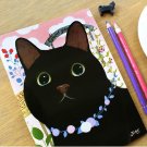 Jetoy Black Cat Rose Garden Line Slim Notebook Journal - Gamy