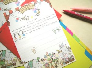 Kawaii Colorful Carnival Circus Animals Letter Set Letterset