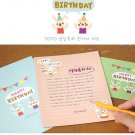 Kawaii Colorful Rabbit Happy Birthday Letter Set Letterset