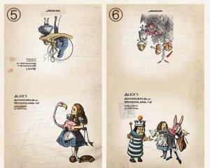Alice In Wonderland Small Postcard Greeting Card 2 Cards Design 05 / 06