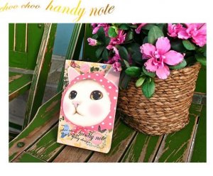 Cute Jetoy Pink Cat Blue Bird Notebook Diary Journal