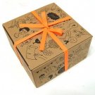 Retro Animal Flower Bird Brown Cardboard Gift Box