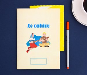French Retro Girl And Boy Playing Guitar Music Notebook Journal
