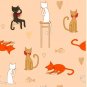 Fun Orange Black Brown White Cats Animal Notebook Journal