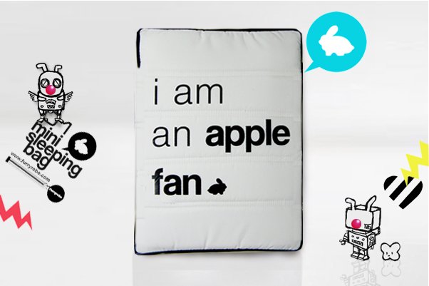 Furryrobo 'I AM AN APPLE FAN' LIMITED EDITIONS AIR BAG (WHITE) (11"-13")