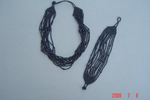 Beaded Jewelry Glass Seed Beads Necklace & Bracelet Set