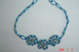 Beaded Jewelry Glass Seed Bead FLOWER CHOKER