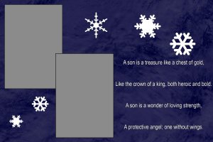 Blue snowflake photo for boy