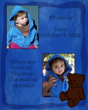 InspiredGFX 2 Picture Blue Teddy Bear Collage 8x10 inches