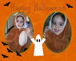 InspiredGFX 2 Picture Orange Halloween Collage 8x10 inches