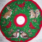 Wildlife Christmas Wreath Fabric Panel Country Rustic Cabin Lodge