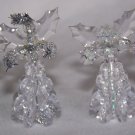 9 Vintage Angel Sparkly Clear Beaded Christmas Decorations 1 Penny Shipping