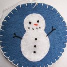 6 Snowman Penny Rug Christmas Tree Ornaments Old Country Treasures Handmade