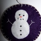 2 Purple Snowman Penny Rug Ornament Christmas Tree Decoration USA 1 Cent Shipping