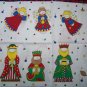 Vintage Christmas Cotton Fabric Panel Apparel Art Appliques Pillows $1 USA S&H