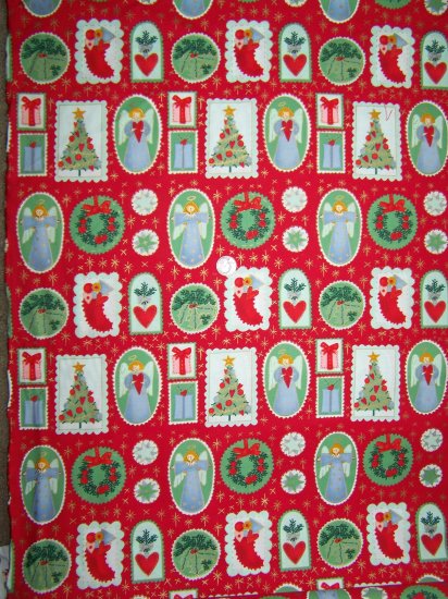 New Alexander Henry Christmas Cotton Fabric Holiday Applique Gold ...