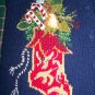 Vintage Ugly Christmas Stocking Sweater Vest Button Up V Neck Beads Metallic
