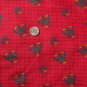 Vintage Christmas Wreath Red Cotton Fabric Kari Pearson Out of Print