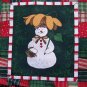 1 Cent S&H USA 6 Snowmen Family Angel Cotton Fabric Christmas Quilt Squares Blocks 77