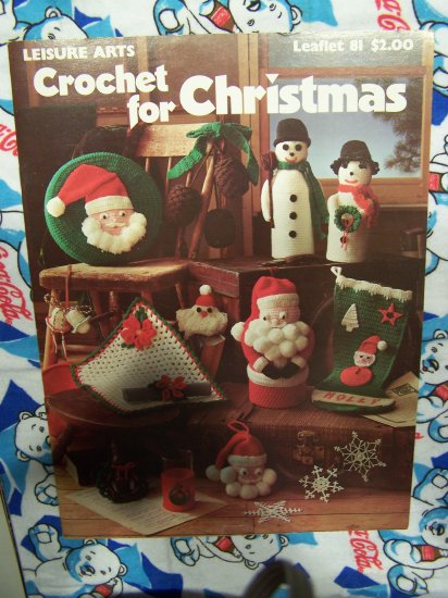 Free USA S&H 1970's 12 Vintage Christmas Crochet Patterns Leisure Arts 81