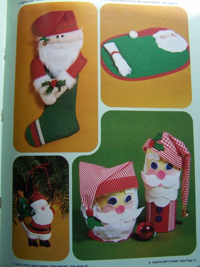 Vintage 80 S Christmas Santa Crafts Book Counted Cross Stitch