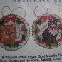 New Vintage Vermillion Cross Stitch Craft Kit Christmas Cat Wreath Ornaments