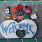 USA Free S&H VIntage Tole Painting Pattern WELCOME Sign with 12 Seasonal Insert Dangles