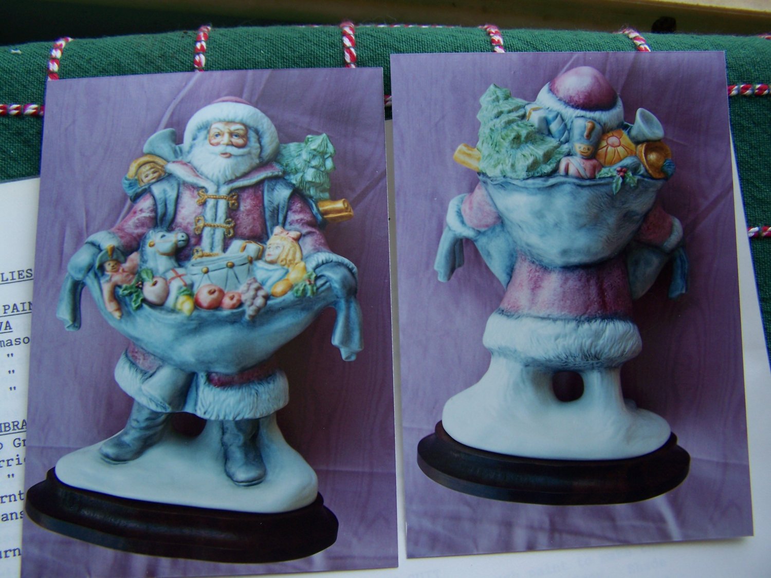 3 Porcelain Figurines Christmas Painting Instructions Santa with