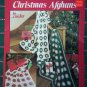 S&H Free USA 3 Vintage Crochet Christmas Afghan Patterns Peppermint Candy Wreath Poinsettia 775