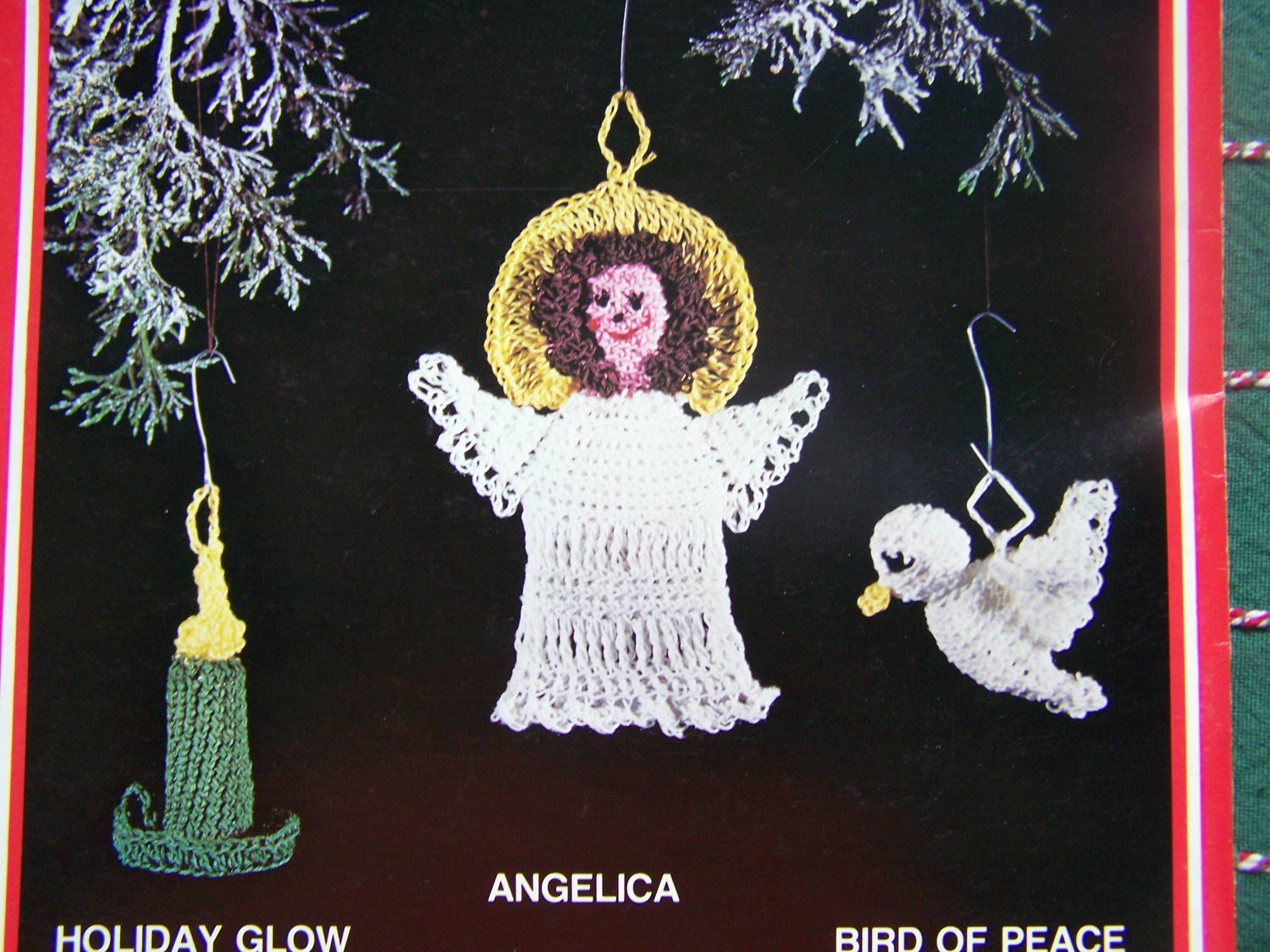 Vintage Crochet Christmas Patterns Angel Dove Gingerbread Rocking Horse