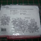 New Herrschners Stamped Embroidery Christmas Napkins & Table Runner Set Bright Poinsettia