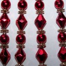 10 Beaded Christmas Tree Icicle Ornaments Red & Gold Victorian Lot Free USA S&H