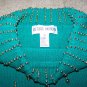 Medium Womens Ugly Christmas Holiday Party Sweater Shiny Gold Dangle Beads M
