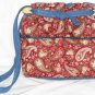 handbag, forget me not fabric, quilt, denim, reversible, organizer purse