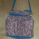 Purse Victorian romantic birds and floral quilt denim organizer handbag