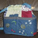 purse dragon fly crazy quilt denim organizer reversible handbag
